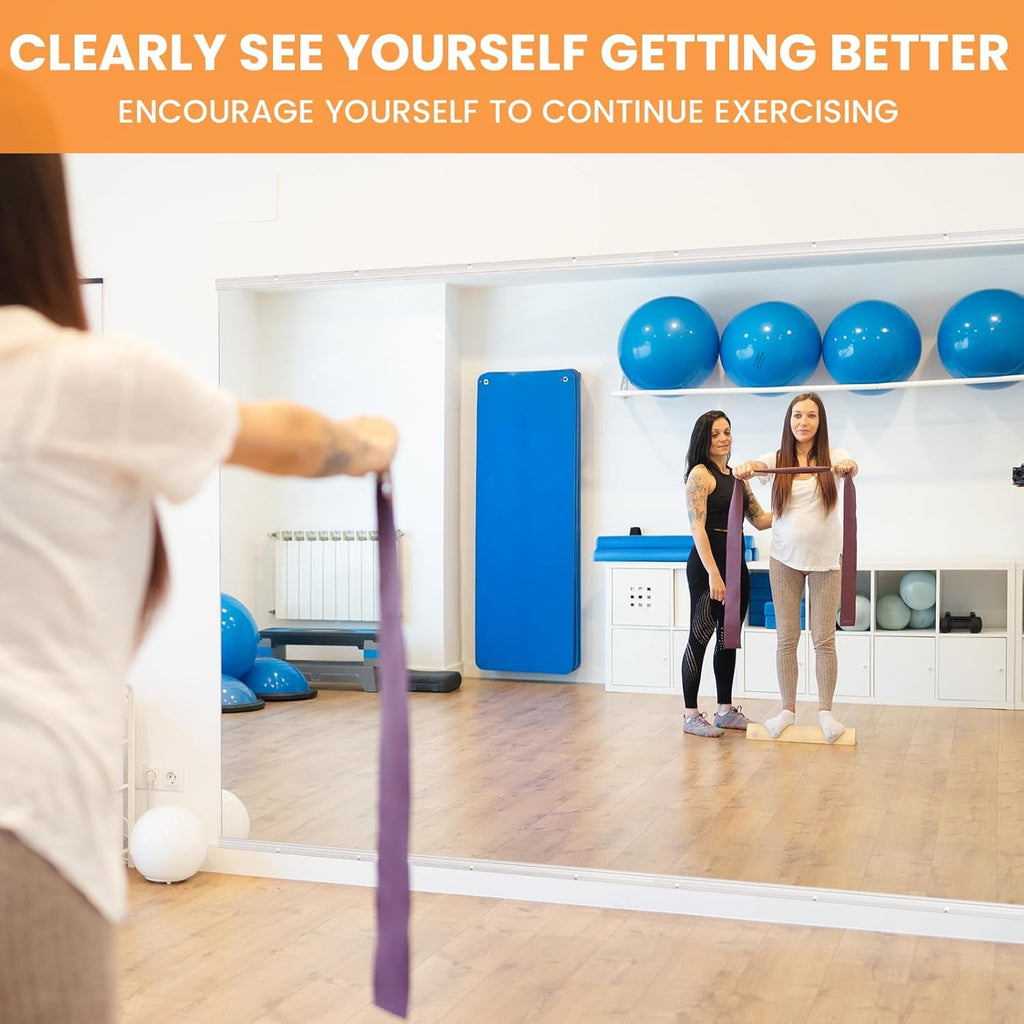 Frameless Tempered Glass 48x24 Home Gym Mirror 2Pack Wall Mounted