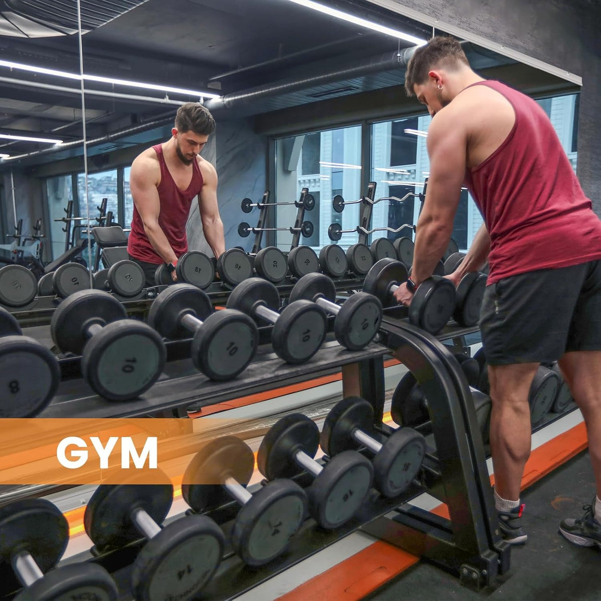 Frameless Tempered Glass 48x24 Home Gym Mirror 2Pack Wall Mounted