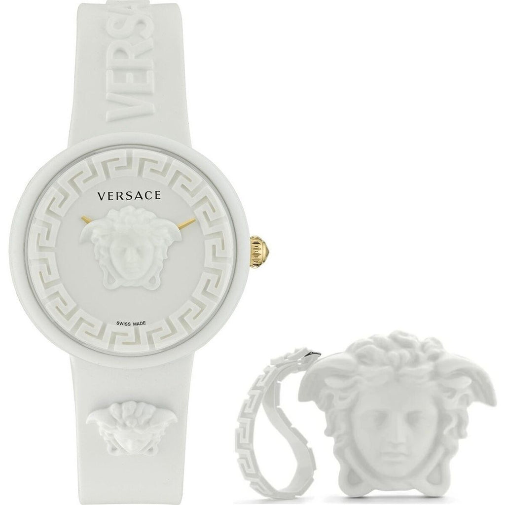 Ladies' Watch Versace MEDUSA POP 3H + VERSACE WHITE SILICON PURSE (Ø 39 mm)