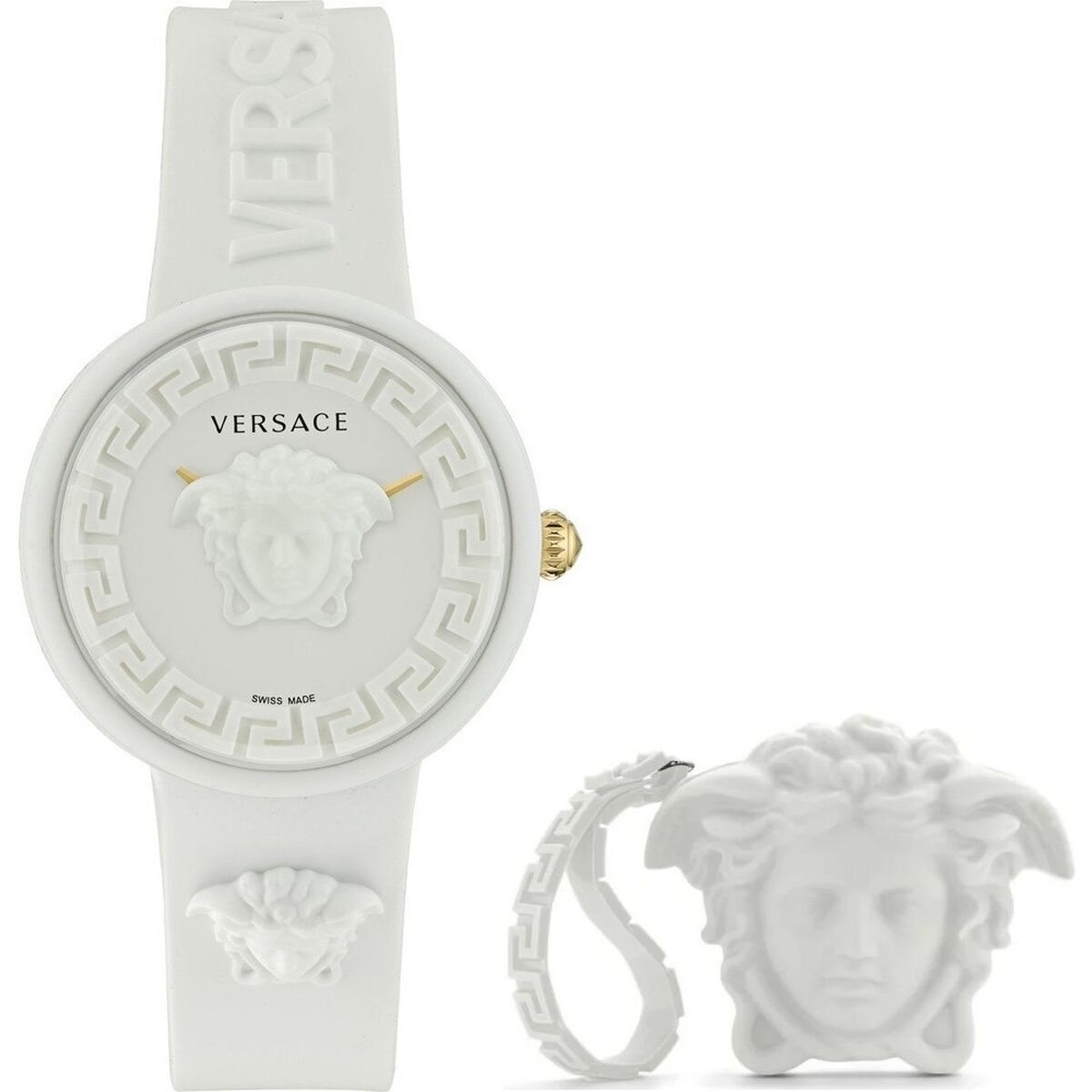 Ladies' Watch Versace MEDUSA POP 3H + VERSACE WHITE SILICON PURSE (Ø 39 mm)