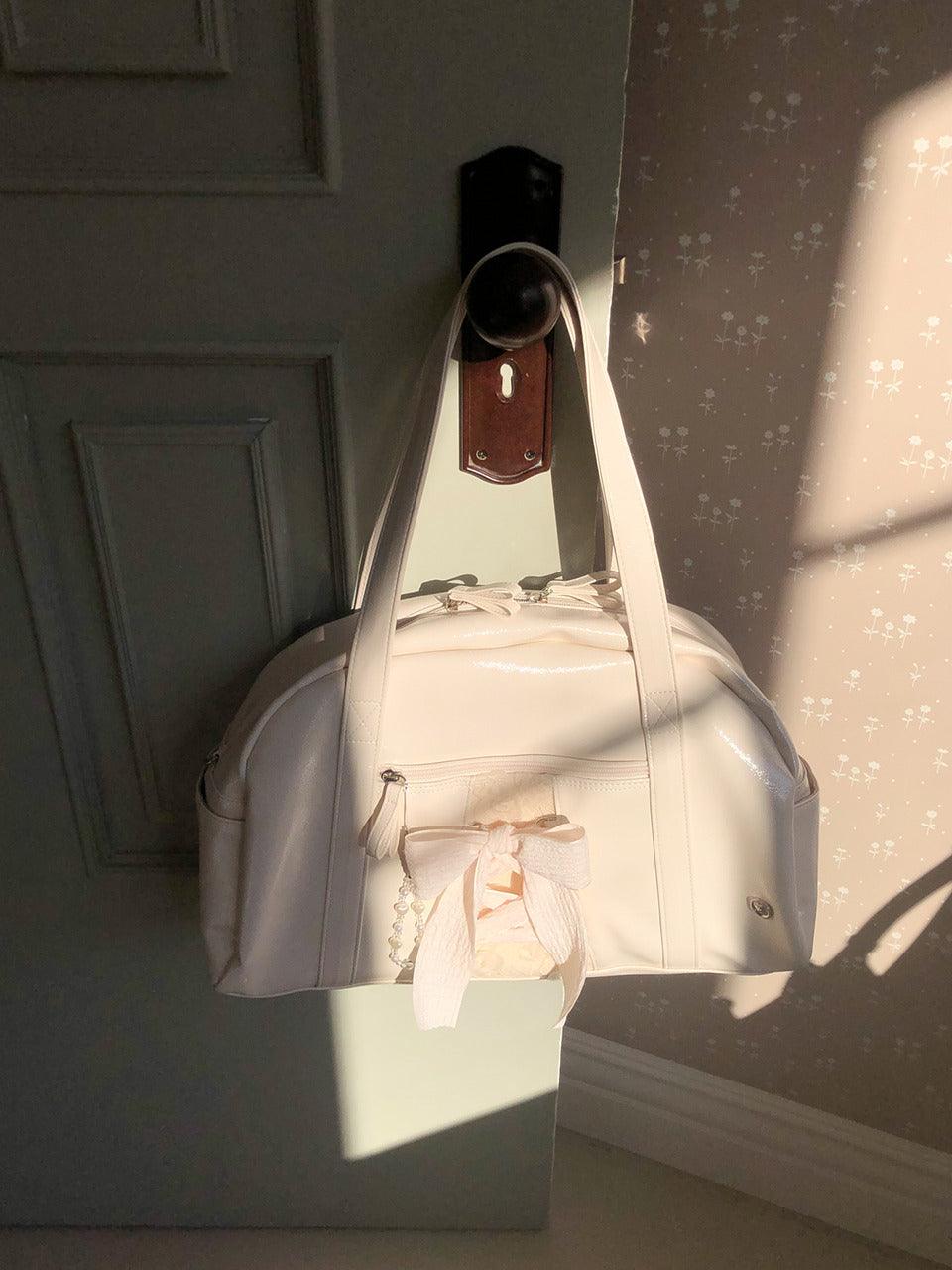 DAILY RIBBON GYM BAG_CREAM (Pre Order)