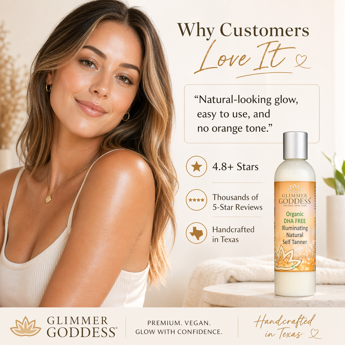 Organic DHA-Free Self Tanner – Natural Sun-Kissed Glow for Sensitive Skin