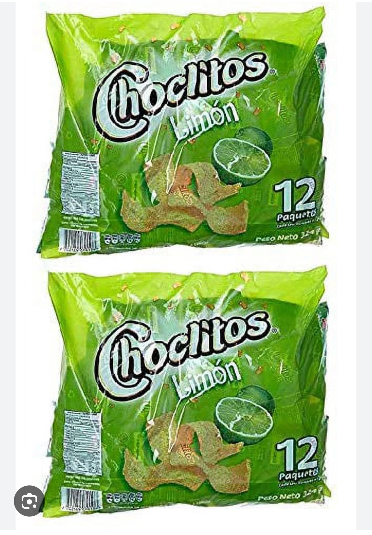 CHOCLITOS 2 PACK 12.                  Corn Chips Lime Flavor 2 PACK 12 Units