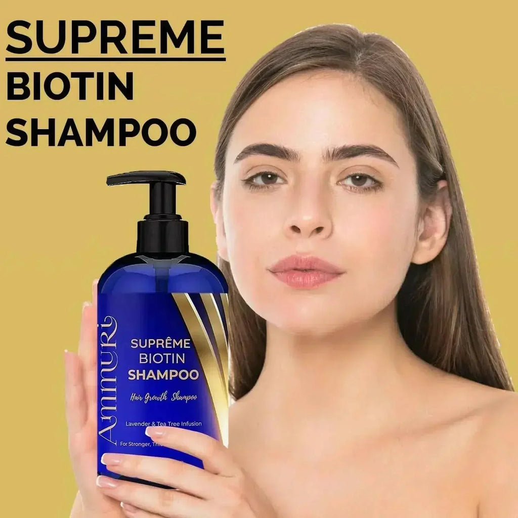 Ammuri Biotin Haircare Set – Anti-Hair Loss Shampoo & Strengthening Hair Serum for Men & Women